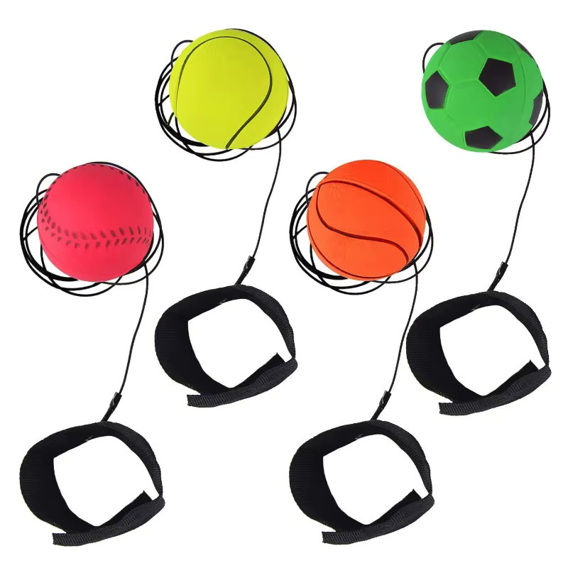 Ninth World Hüpfball mit Seil, Gummi, Gelb - Bild 3