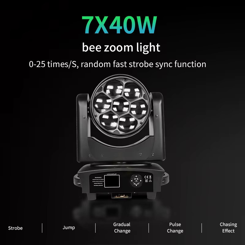 AICPOSE Bee Eye 4-in-1 RGBW LED Beam und Wash Moving Head mit Zoom, 4er Set, Schwarz - Bild 3