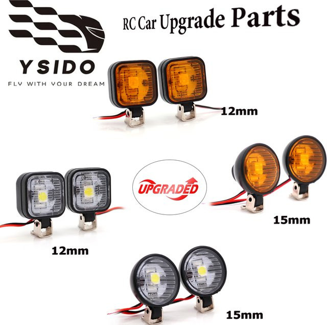 YSIDO RC Auto Upgrade Zubehör, LED Licht Scheinwerfer, Weiß, Gelb - Bild 1