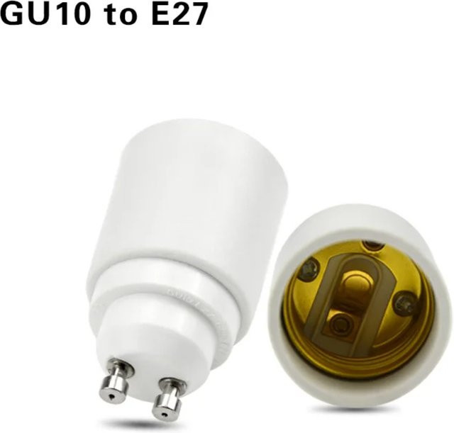 12er Set GU10 auf E27 LED Lampenfassung Adapter in Weiß aus Kunststoff - Bild 1