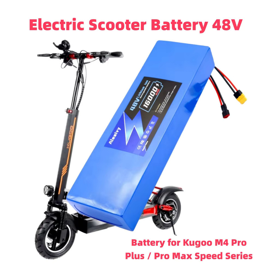 Aleaivy Li-Ionen-Akku für Kugoo M4, M4Pro und MaxSpeed Serien, 48V 13S4P, 10-20Ah, mit integriertem 30A BMS, Blau - Bild 2