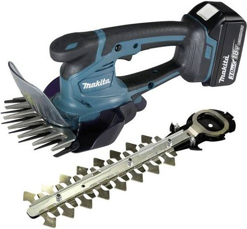 Makita Akku-Grasschere DUM604RFX 18V mit beidseitig geschliffenem, rostfreiem Messer und Akku - Bild 1