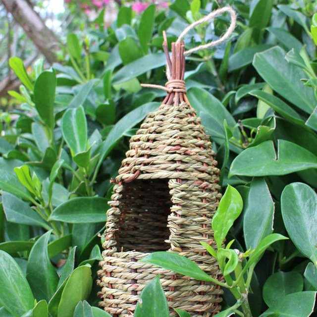 Hängendes Vogelhaus aus Naturfaser als Vogelnest und Unterschlupf für Finken - Bild 1