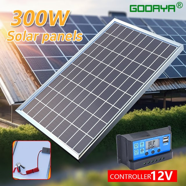SNQP Solarpanel Set mit 100 A Controller für Camping, Wohnmobil und Zuhause, 12 V Photovoltaik Power Bank Kit mit Schnellladegerät, 300 W/600 W - Bild 1