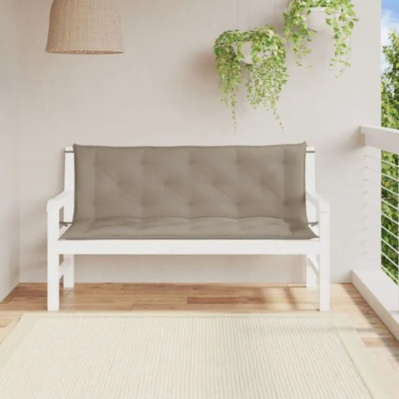 Vidaxl Gartenbank-Auflagen 2er-Set aus Polyester in Taupe Meliert B/T/H: 150 x 50 x 7 cm - Bild 1