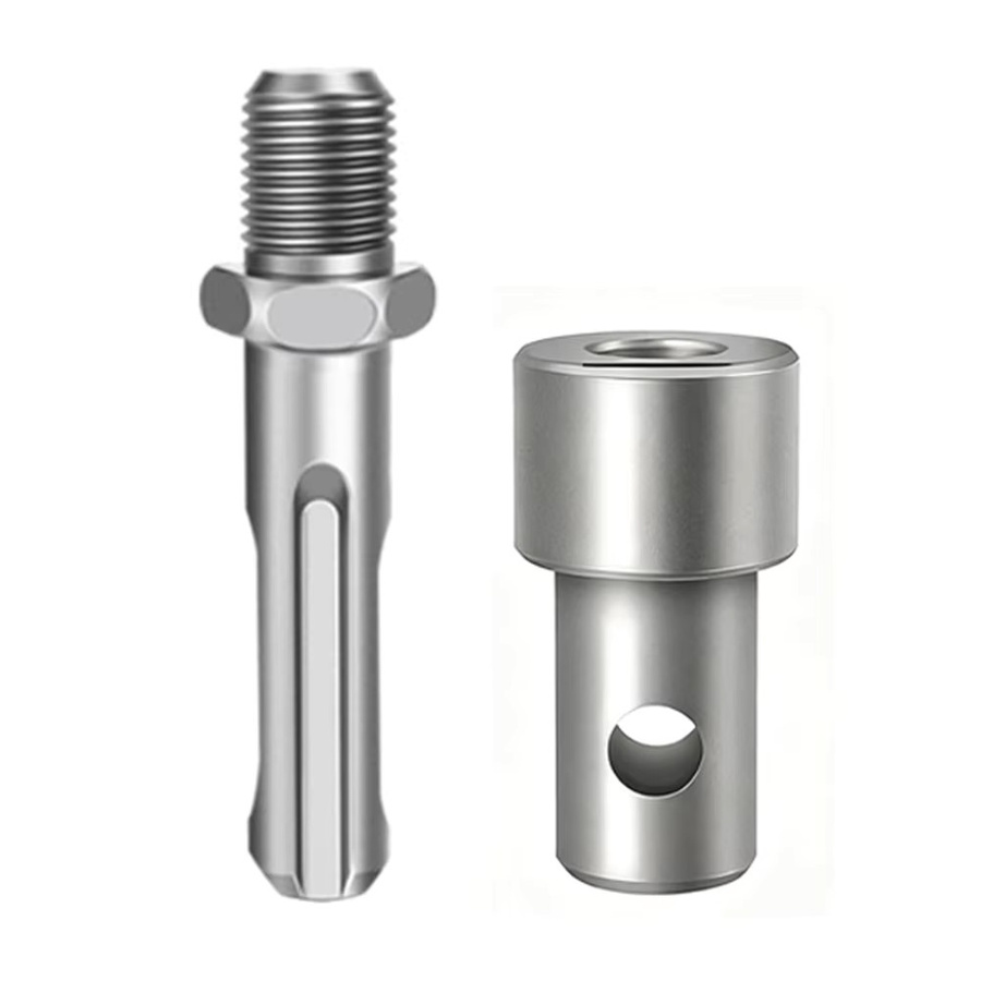 Erde Auger Adapter Werkzeug mit 4 Interface Arten für Schlagschrauber und Hammer Maschinen, Farbe: Silber - Bild 2