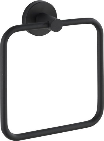 WENKO Handtuchring aus Edelstahl in Schwarz Matt, B: 16 cm, H: 18 cm - Bild 1