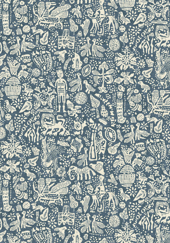 Lewis & Wood Tapete Minna Maze Marmara in Blau mit botanischem und abstraktem Muster - Bild 2