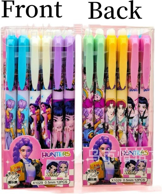 Yiran toy 1 Kpop Dämonenjäger Radierbare Gelstifte 0,5 mm, 12 Stück, Mehrfarbig - Bild 1
