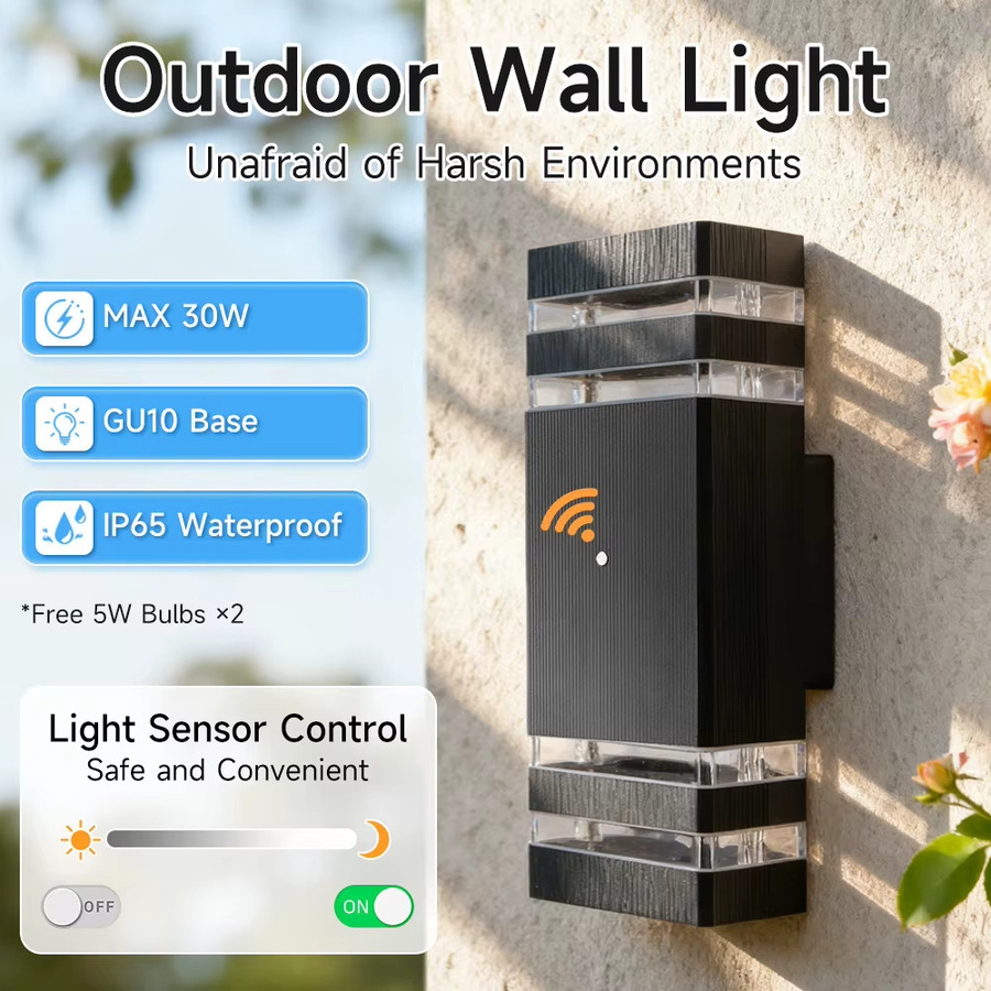 CANMEIJIA LED Außenwandleuchte in Schwarz mit Bewegungsmelder und Up-Down-Lichtfunktion für Garten und Garage - Bild 2
