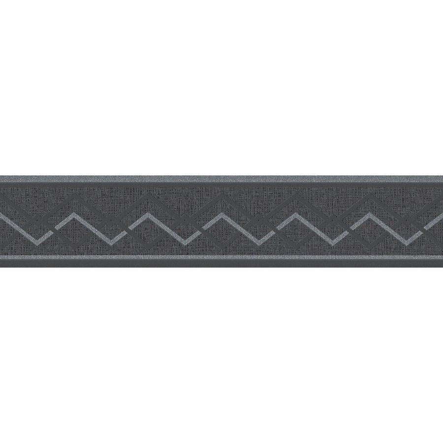 A.S. Création selbstklebende Bordüre Geometrisch in Schwarz-Silber und Grau, Breite: 13 cm, Länge: 500 cm - Bild 2