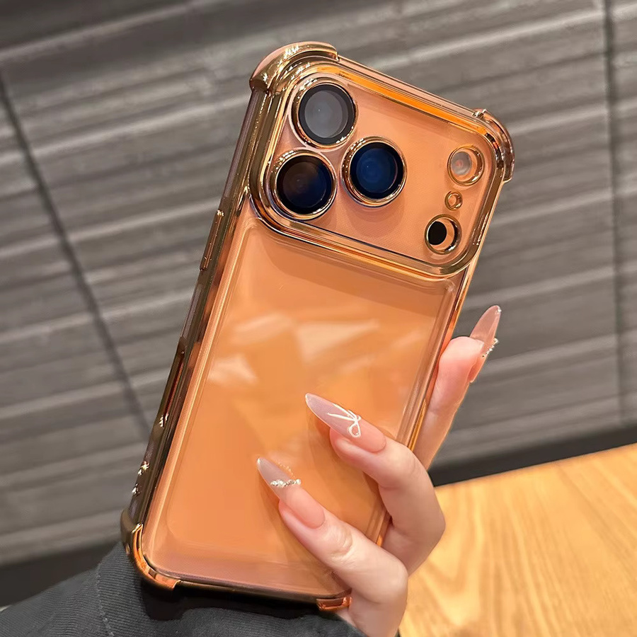 Stoßfeste transparente Puffer-Handyhülle für Apple iPhone 11 bis 17 Pro Max Plus in Silber - Bild 1