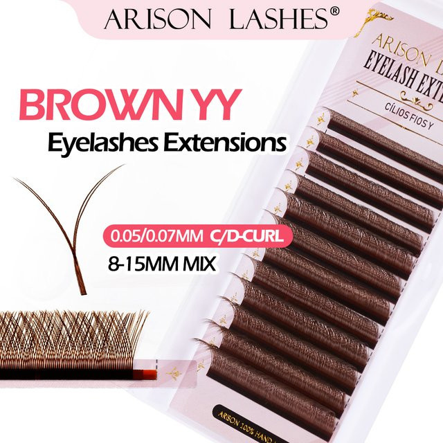 ARISON YY Wimpern, Braun, Doppelspitzen - Bild 1