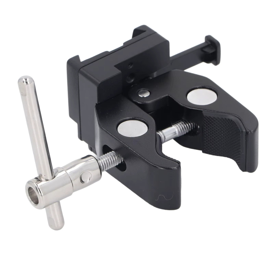 V-Mount-Klemme aus Aluminiumlegierung mit feiner Textur und 4 kg Tragkraft für Lichtstative, Öffnung: 4,2 cm, Farben: Schwarz oder Weiß - Bild 3