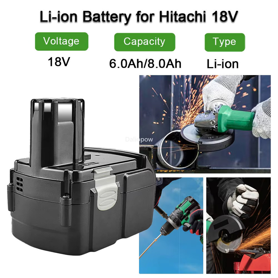 Hitachi Ersatzakku Li-Ion 18 V für BCL1815 BCL1830 EBM1815 EBM1830 DS18DL DH18DL C18DL DV18DL (6,0 Ah oder 8,0 Ah) - Bild 5