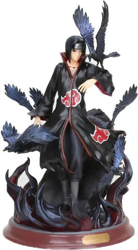 Anime-Figur Naruto Shippuden Uchiha Itachi mit Krähe von Oran Sky in Schwarz als Sammlermodell aus Kunststoff und Kunstharz - Bild 1