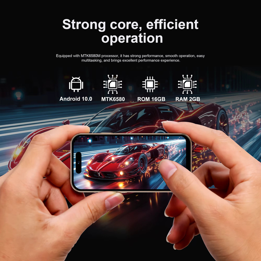 SERVO 3G WCDMA Mini-Smartphone mit Android 10.0, 4,0 Zoll Display, 2GB RAM, 16GB Speicher, WLAN-Hotspot und Gesichtserkennung in Pink oder Black - Bild 5