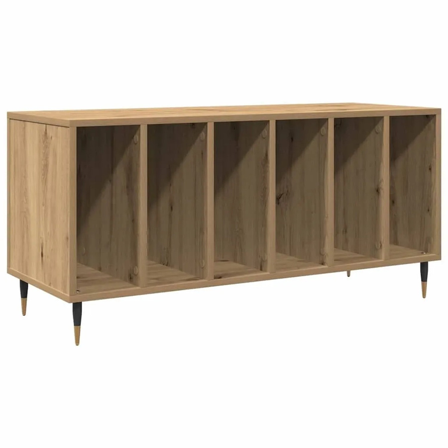 vidaXL Schallplattenschrank mit Regal in Artisan-Eiche, Braun, B/T/H: 100 x 38 x 48 cm - Bild 2
