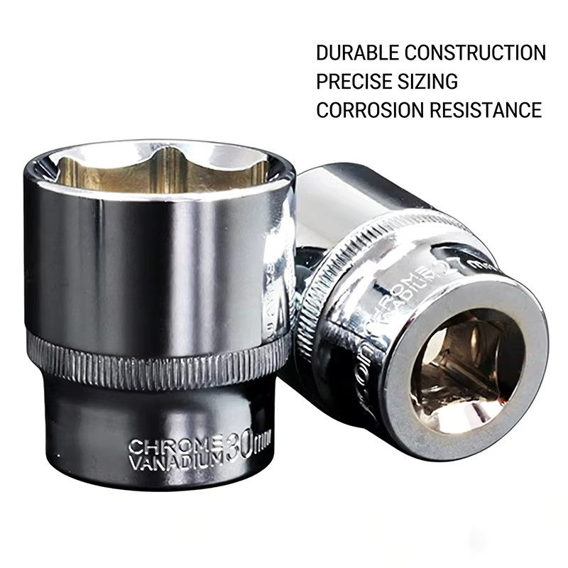 WEELEE Steckschlüssel-Set aus Chrom-Vanadium-Stahl mit 1/2-Zoll-Antrieb in Silber für Autoreparatur und DIY - Bild 4