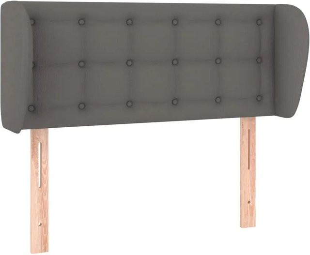 vidaXL Kopfteil mit Ohren in Grau aus Kunstleder, B/T/H: 103 x 23 x 78/88 cm - Bild 1