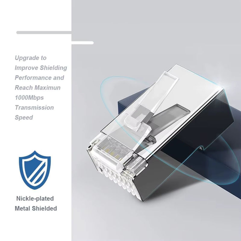 ZOERAX RJ45 Pass Through Modularstecker Cat6 und Cat5E, vergoldet, Multicolour - Bild 4