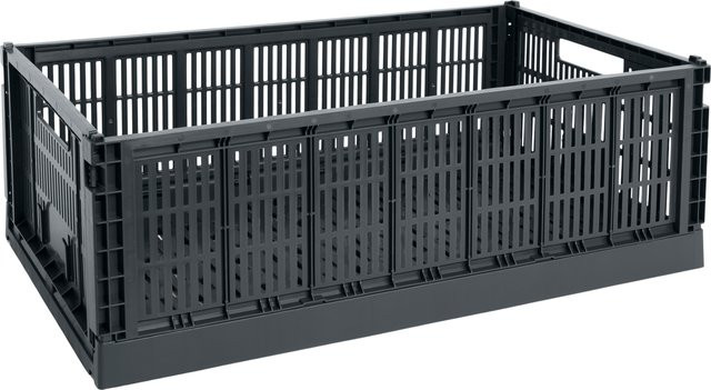 HAY Colour Crate Korb X Large aus Kunststoff in Grau, stapelbar und faltbar mit Griffen - Bild 1
