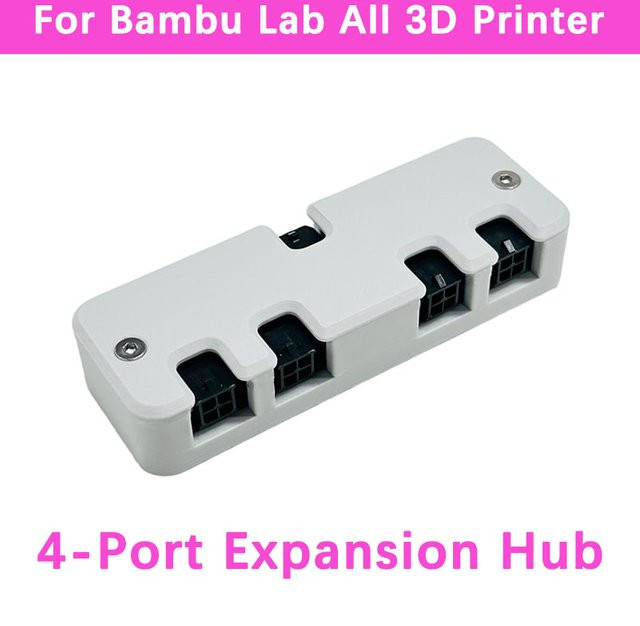 4-Port-Erweiterungshub Dockingstation mit Strom- und Signalschutz für Bambu Lab Modelle A1, A1 mini, P1S, P1P, X1C, X1, P2S, H2C, H2D, H2S, X2D, A2L in Weiß - Bild 1