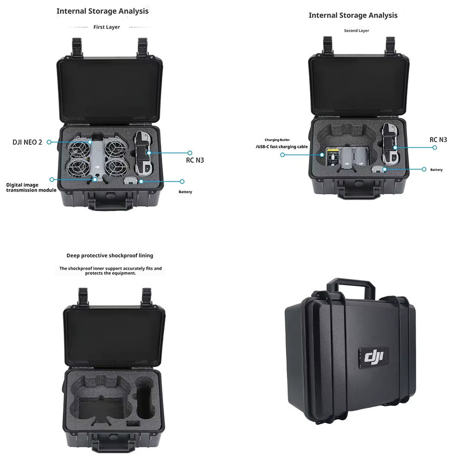 DJI NEO2 Schutzhülle und Tragetasche für Fly More Combo in Schwarz - Bild 2