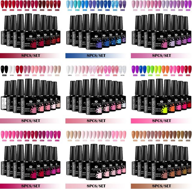 MSRUIOO Nagellack Gel, 8er Set, Glänzend, HEMA-frei - Bild 1