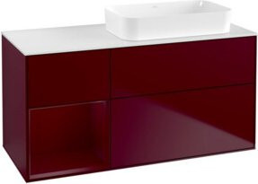 V&B Waschtischunterschrank Finion mit linkem Regal, Farbe Peony Matt, B/T: 120 x 60 cm - Bild 1