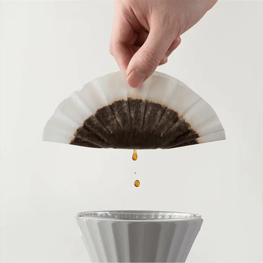 MYVIT Kaffeefilterpapier für 1–4 Tassen, 50 Blatt Barista-Filterpapier in Weiß und Braun für handgebrühten Kaffee und Espresso - Bild 3