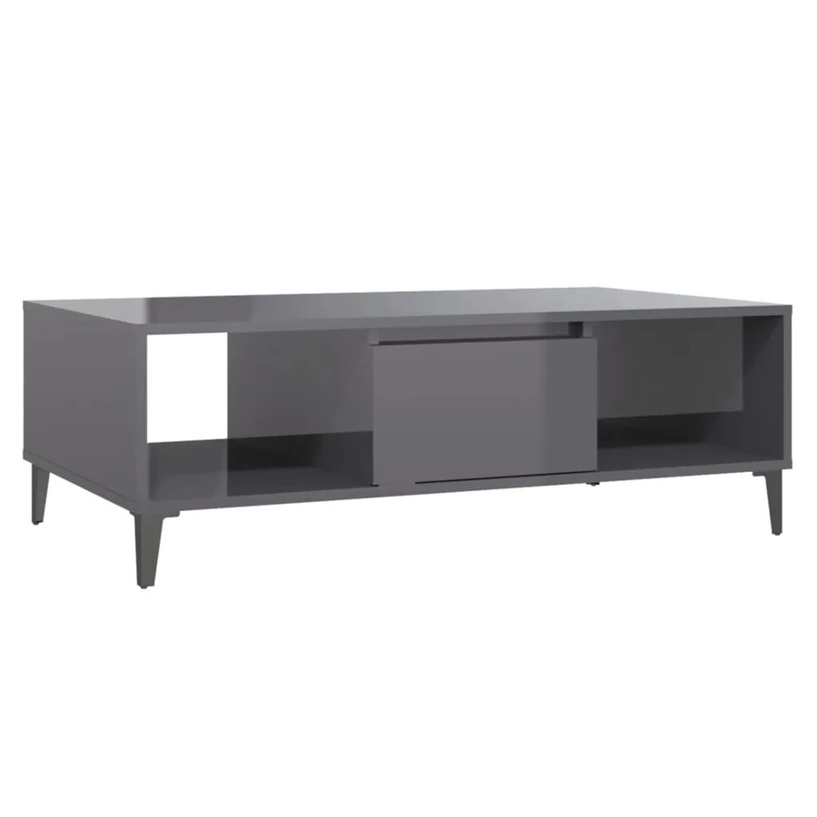 vidaXL Couchtisch in Grau mit Hochglanz-Finish, B/T/H: 103,5 x 60 x 35 cm - Bild 2