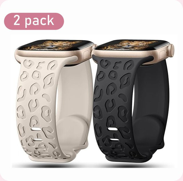 CRESTED Uhrenarmband Silikon, Schwarz, Unisex, 2er-Pack - Bild 1