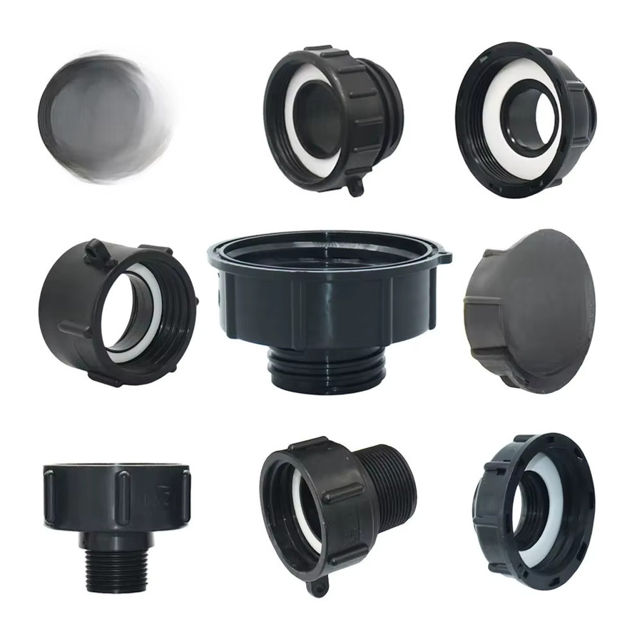 IBC-Tankadapter S60 mit 1/2 Zoll Gewindeanschluss in Schwarz für 1000 Liter Tanks - Bild 3