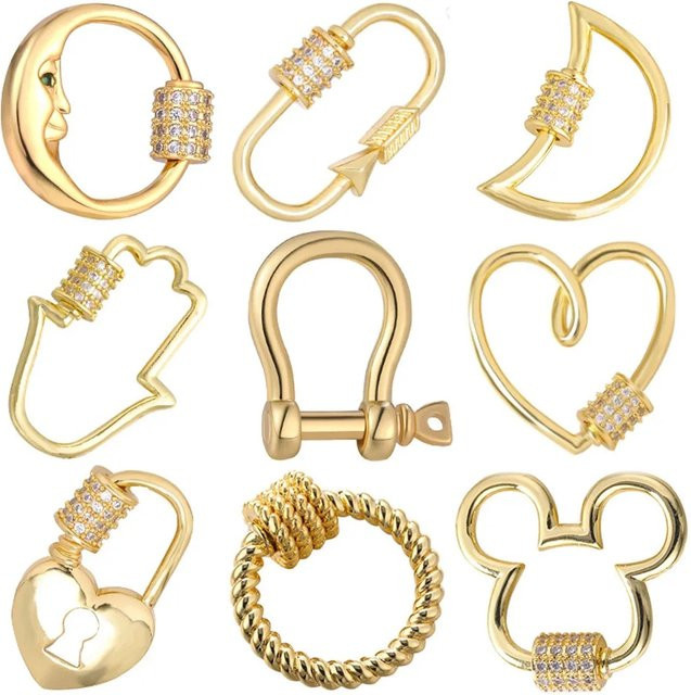 Juya Karabiner Verschlüsse, 18K vergoldetes Messing, Unisex - Bild 1