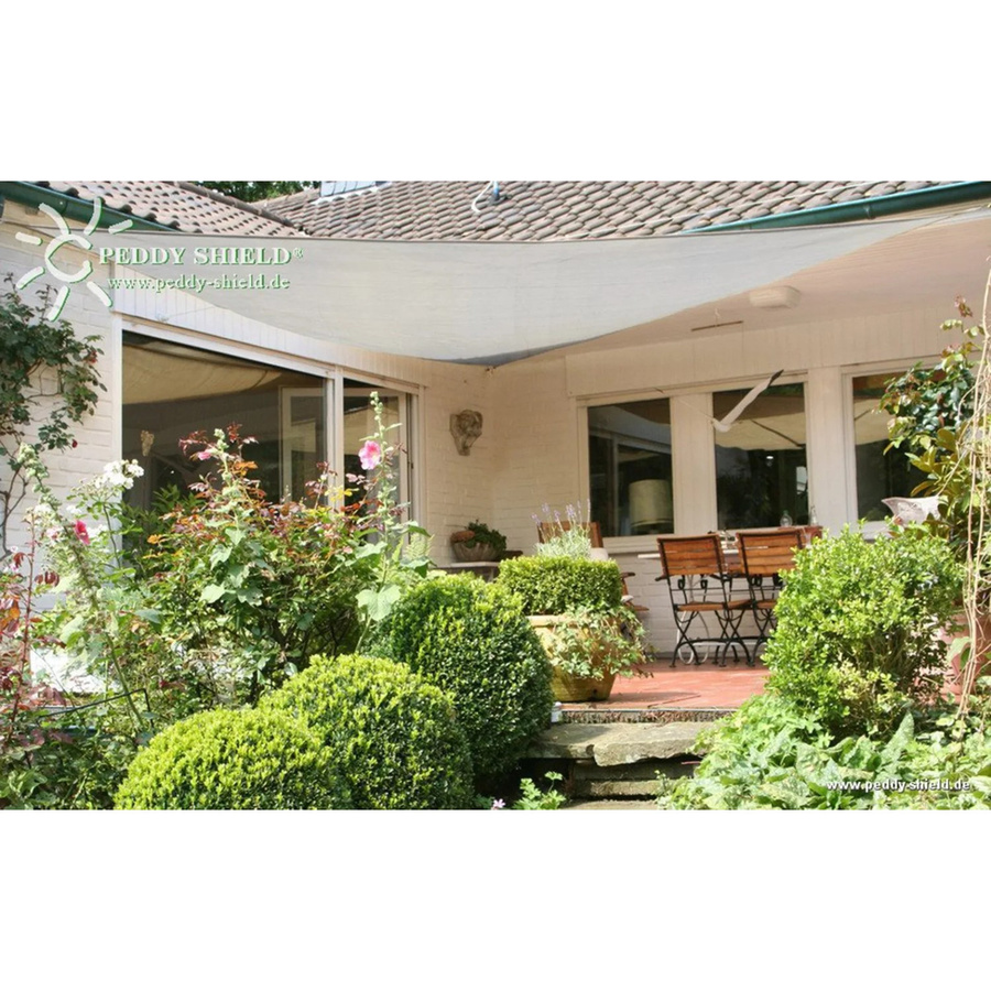 FLORACORD Dreiecksonnensegel aus HDPE in Grau, B/B/B: 500 x 500 x 500 cm - Bild 2
