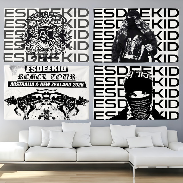 Singer EsDeeKid Rebel Flagge in Weiß als textile Dekoration für Innen und Außen - Bild 1