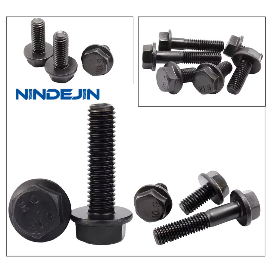 NINIDEJIN Sechskant-Flanschschrauben aus legiertem Stahl Güteklasse 10,9 in den Größen M6, M8, M10, M12, M14, M16 - Bild 4