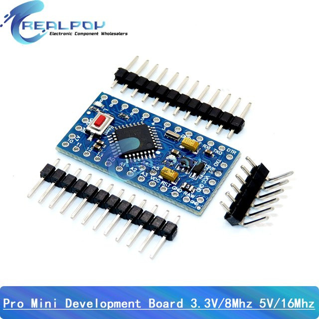 REALPOY Pro Mini ATMEGA328P-AU Entwicklungsboard in Blau für Arduino, 3,3 V/8 MHz oder 5 V/16 MHz - Bild 1