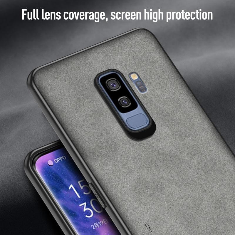 Retro Silikon Schutzhülle für Samsung Galaxy S9 Plus in Lederoptik, stoßfest und matt verfügbar in Schwarz, Blau, Grau und Braun - Bild 1