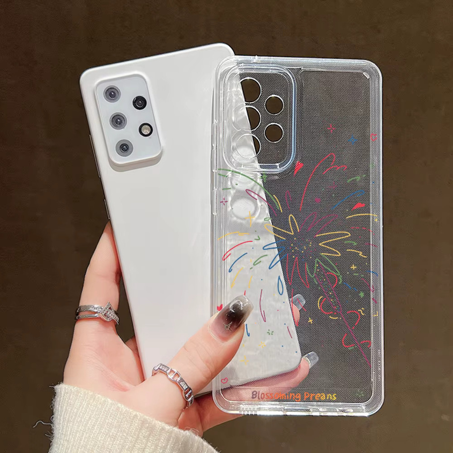 Caynes Transparente Silikon Handyhülle mit buntem Sternen-Design für Samsung Galaxy S25 Ultra S24 Ultra S25 S24 S23 S22 S21 FE S20 Plus - Bild 2