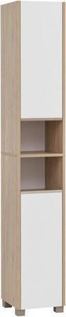 SCHILDMEYER Hochschrank Juba Eiche hell Nachbildung weiß B/T/H: 30,3 x 33,0 x 186,5 cm - Bild 1