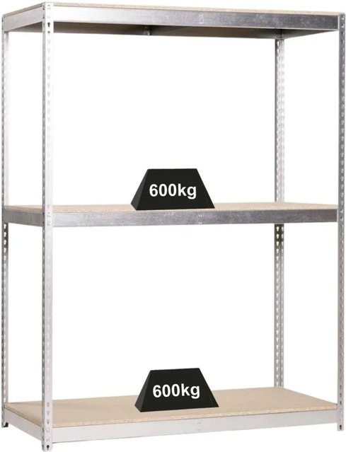 PROREGAL Schwerlastregal Wood Beast, 3 Ebenen, H x B x T: 200 x 150 x 45 cm, Fachlast 600 kg, verzinkt und pulverbeschichtet - Bild 1