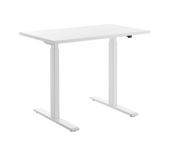Höhenverstellbarer Schreibtisch Basic von BIGBOXX in Weiß mit elektrischem Motor und MDF-Laminat-Tischplatte - Bild 1