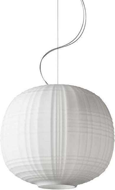 Foscarini Tartan Sospensione LED-Pendelleuchte in Weiß mit Glaskugel - Bild 1