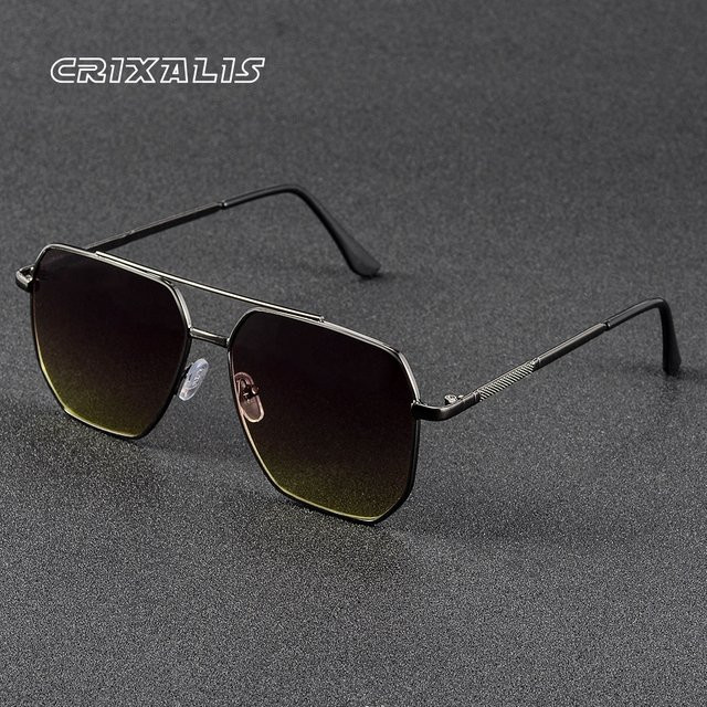 CRIXALIS Sonnenbrille Polygon, Metall, Vollrand, Unisex, Schwarz - Bild 1