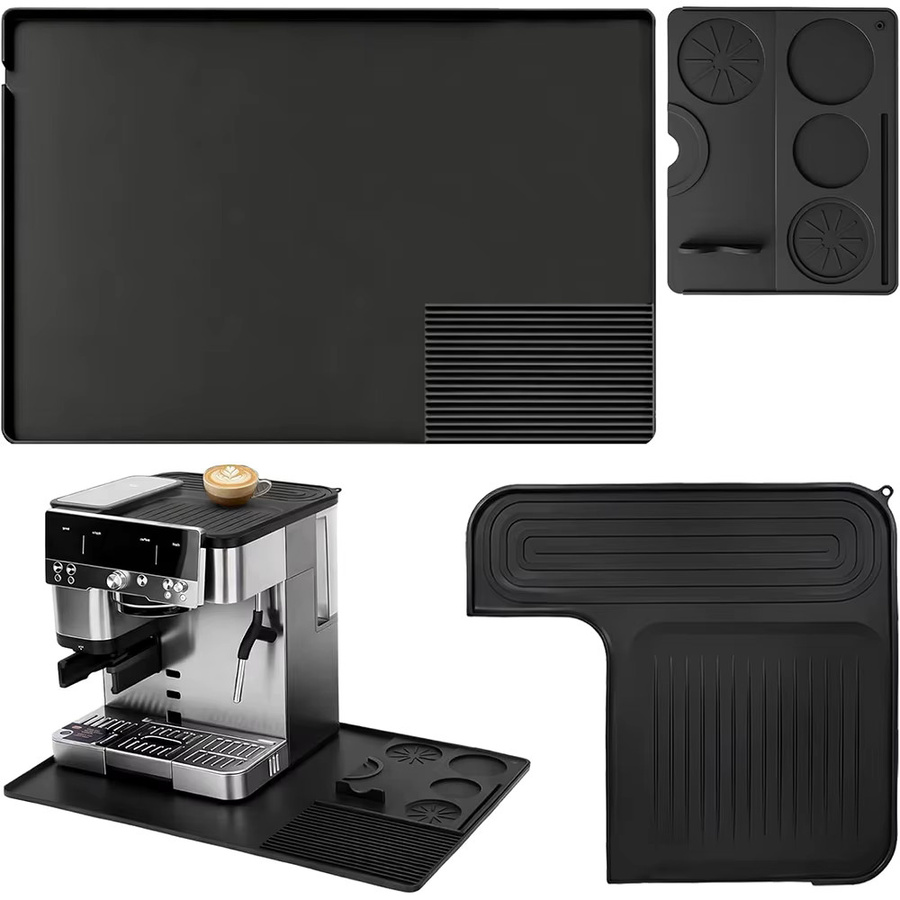 LMETJMA Silikon-Kaffeematten-Set für Ninja ES601 ES701 Espressomaschinen, rutschfeste Tamping-Station in Schwarz - Bild 6