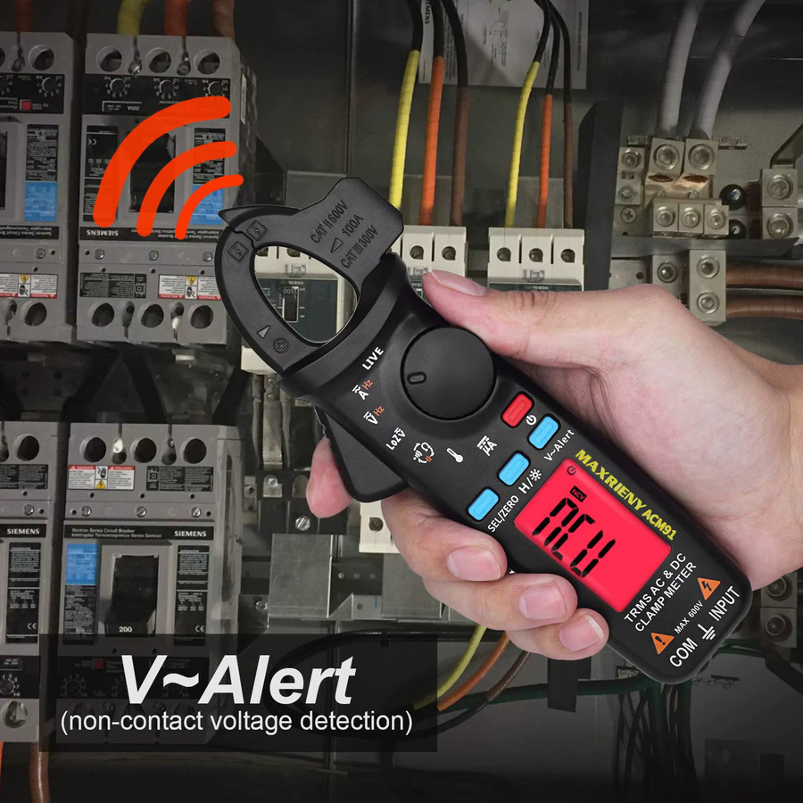 MAXRIENY ACM92 Digital Clamp Meter True RMS Mini Multimeter für DC/AC Strom, Spannung, Temperatur und Kapazität in Schwarz - Bild 4