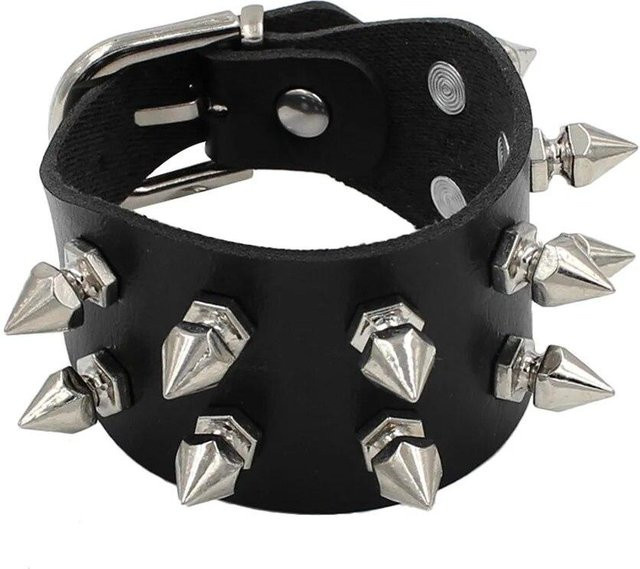 Nietenarmband Choker, Kunstleder, Schwarz, Unisex - Bild 1