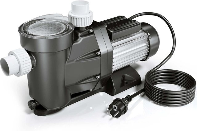 Wiltec Poolpumpe als Schwimmbad-Filterpumpe und Umwälzpumpe in Schwarz-Grau mit 33600 L/H und 1500 W - Bild 1